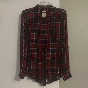 American Eagle Outfitters Red and Black Plaid Shirt